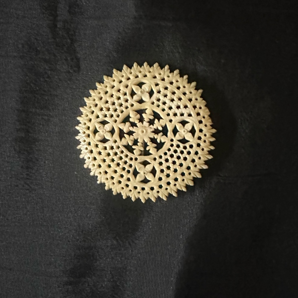 Vintage Carved Brooch